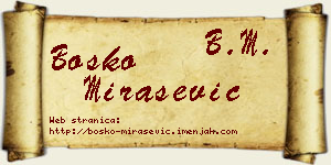 Boško Mirašević vizit kartica